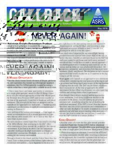 ASRS CALLBACK IssueMay 2016