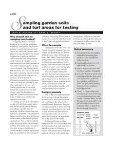 A2166  S ampling garden soils and turf areas for testing