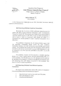 Anti-Money Laundering Council / Department of Finance / Economy of the Philippines
