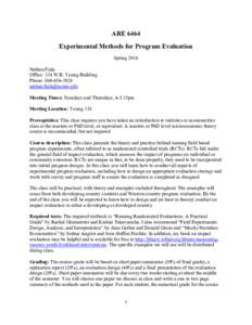 AREExperimental Methods for Program Evaluation SpringNathan Fiala