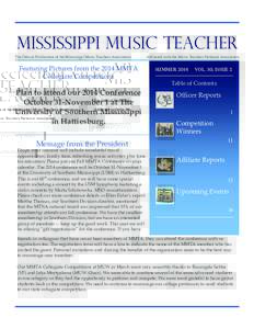 Music Teachers National Association / University of Southern Mississippi / Hattiesburg /  Mississippi / Jackson /  Mississippi / Mississippi Valley State University / Piano pedagogy