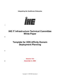 Template for XDS Affinity Domain Deployment Planning
