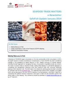 SEAFOOD TRADE MATTERS e-Newsletter SafeFish Update January 2014 SafeFish Update January 2014