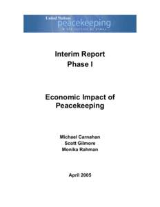Interim Report Phase I Economic Impact of Peacekeeping