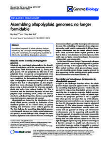 Assembling allopolyploid genomes: no longer formidable