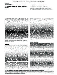 Cerebral Cortex Advance Access published November 23, 2005 Cerebral Cortex doi:[removed]cercor/bhj077 V1 Partially Solves the Stereo Aperture Problem
