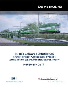   GO Rail Network Electrification TPAP Errata to the Environmental Project Report  TABLE OF CONTENTS
