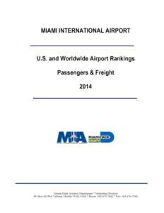 Rankings of Major U.S. Airports Total Passengers 2014 Rank  Total Passengers