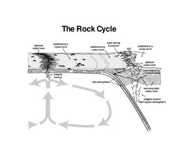 The Rock Cycle igneous rocks form sedimentary rocks form