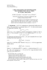 The Annals of Probability 2005, Vol. 33, No. 3, 984–1013 DOI009117904000001099 © Institute of Mathematical Statistics, 2005  LARGE DEVIATIONS FOR RENORMALIZED