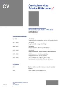 CV  Curriculum vitae Fabrice Hiltbrunner/  Responsabile Servizio giuridico