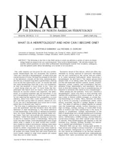 JNAH  ISSN[removed]The Journal of North American Herpetology