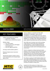 HACU-2000 KEY FEATURES Software-based design guaranteeing: •	 Comfortable installation •	 Efficient use as refurbishment system Modular design: