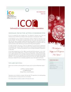DECEMBER 2014 ISSUE 19 ICO  Information Commissioner’s Office Newsletter