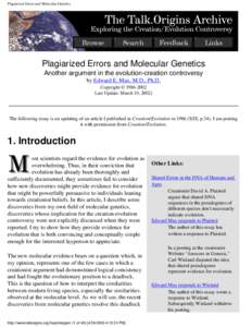 Plagiarized Errors and Molecular Genetics