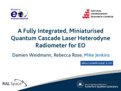 A Fully Integrated, Miniaturised Quantum Cascade Laser Heterodyne Radiometer for EO Damien Weidmann, Rebecca Rose, Mike Jenkins  Outline