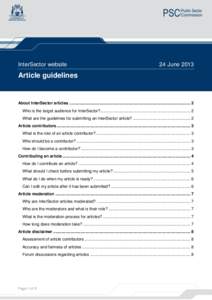 InterSector website  24 June 2013 Article guidelines