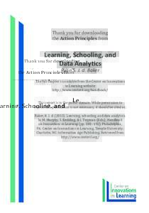 Thank you for downloading the Action Principles from Learning, Schooling, and Data Analytics Ryan S. J. d. Baker