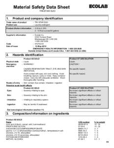 Material Safety Data Sheet TRI-STAR DUO 1.  Product and company identification