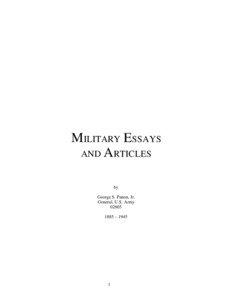 MILITARY ESSAYS AND ARTICLES by