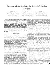 Response-Time Analysis for Mixed Criticality Systems S.K. Baruah