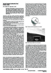 Aircraft attitude estimation from horizon video T.D. Cornall, G.K. Egan and A. Price Measurement of aircraft attitude is a necessary step for the autonomous control of the aircraft. Autonomous aircraft are useful for a r