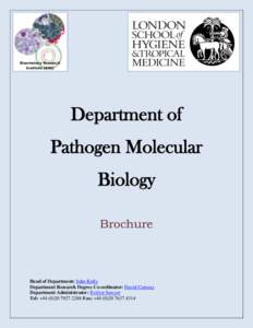 Bloomsbury Research Institute (BRI) Department of Pathogen Molecular Biology