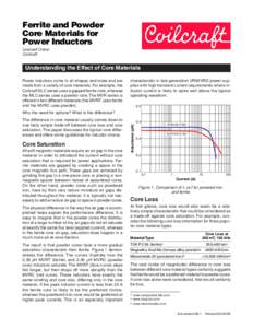 Ferrite and Powder Core Materials for Power Inductors Leonard Crane Coilcraft