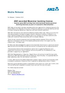 Microsoft WordANZ gets Myanmar banking licence