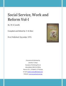Social Service, Work and Reform Vol-I