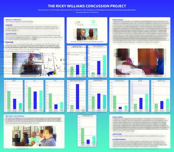 The Ricky Williams Concussion Project Sally Fryer, PT, tDPT, CST-D, SIPT Certified • Melinda Roland MA, PT, LAc, OMD, Dipl-Ac, CST-D • George Visger, BS, Wildlife Biologist, TBI Consultant, National Football League A