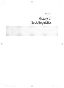 PART 1  History of Sociolinguistics[removed]Wodak-Chap-01.indd 1