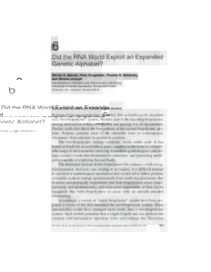 Chapter 6: Did the RNA World Exploit an Expanded Genetic Alphabet? (PDF)