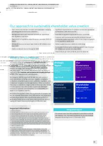 United Utilities Group PLC Annual Report and Financial Statementsunitedutilities.com Our approach to sustainable shareholder value creation –– Clear vision to be the best UK water and wastewater company,