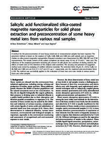 Shishehbore et al. Chemistry Central Journal 2011, 5:41 http://journal.chemistrycentral.com/contentRESEARCH ARTICLE  Open Access