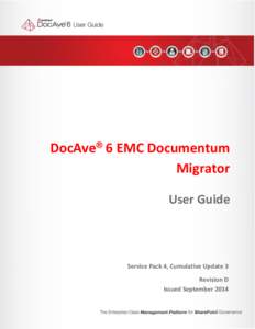   DocAve® 6 EMC Documentum Migrator User Guide