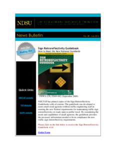 News Bulletin  NoJuly 2014 Sign Retroreflectivity Guidebook How to Meet the New National Standards