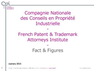 Compagnie Nationale des Conseils en Propriété Industrielle French Patent & Trademark Attorneys Institute Fact & Figures
