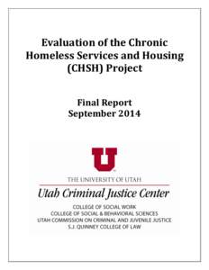 Evaluation of the Chronic Homeless Services and Housing (CHSH) Project Final Report September 2014