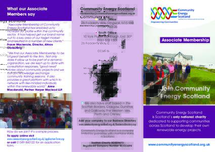 Renewable energy in Scotland / Climate change in Scotland / Sustainability organisations / Natural environment / Scotland / Community Energy Scotland / Sustainable energy / Renewable energy commercialization / Environmentalism