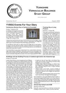 YORKSHIRE VERNACULAR BUILDINGS STUDY GROUP www.yvbsg.org.uk  Newsheet No 57