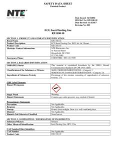 SAFETY DATA SHEET Finished Product Date-Issued: SDS Ref. No: RX1100-10 Date-Revised: 