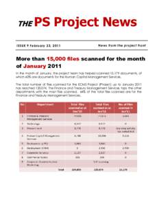 THE  PS Project News ISSUE 9 February 23, 2011