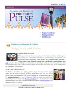 Share this: AUGUST 2014 Neighborhood Notes Real Opportunities PDA Priorities