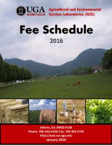 Agricultural and Environmental Services Laboratories (AESL) Fee Schedule 2016
