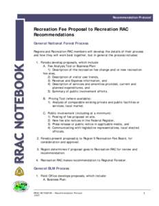 Recreation Fee ProposalProcess