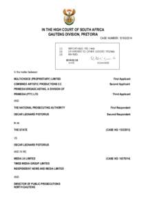 IN THE HIGH COURT OF SOUTH AFRICA GAUTENG DIVISION, PRETORIA CASE NUMBER: [removed]) (3)