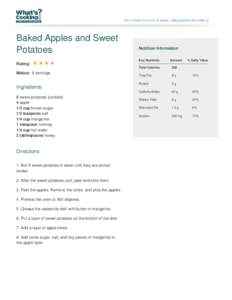 Baked Apples and Sweet Potatoes Nutrition Information Key Nutrients