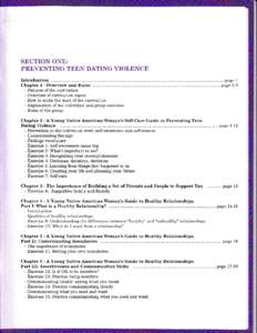 SECTION ONE: PREVENTING TEEN DATING VIOLENCE Chapter 1- Overview and Rules