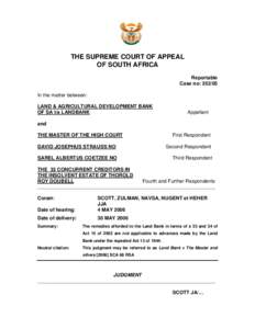 THE SUPREME COURT OF APPEAL